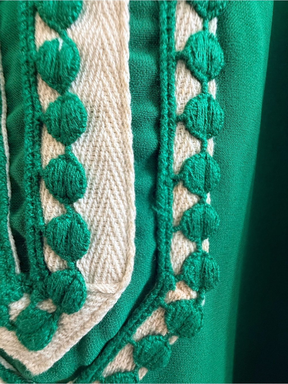 Esley Kelly Green Sleeveless V-Neck Dress with Embroidered Trim Size S - Picture 8 of 11